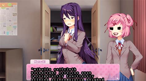 the rare act 2 event of natsuki s mouth becoming photorealistic and audial dialogue coming out