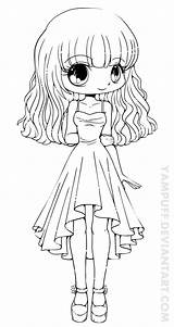 Coloring Chibi Pages Anime Cute Girls Girl Printable Deviantart Lineart Yampuff Animation Colouring Teej Commission People Body Kids Stamps Manga sketch template