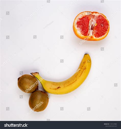 Fruits Vegetables Symbolizing Male Penis Female Foto De Stock Editar