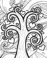 Coloring Instant Zentangle Tree sketch template