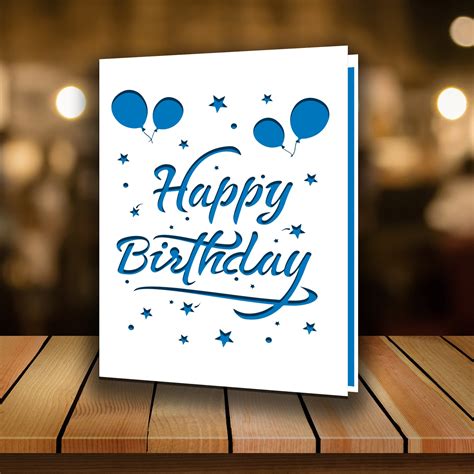 happy birthday card svg digital cut file silhouette cameo  etsy