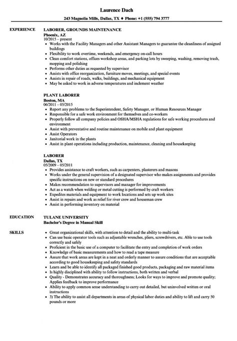 fundamental laborer resume   resume basic clean resume