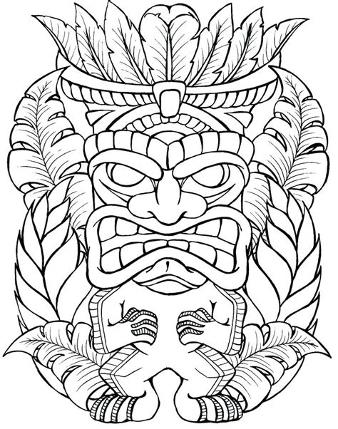 tiki coloring pages  getcoloringscom  printable colorings