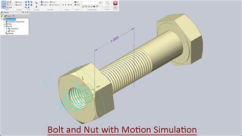 bolt  nut  motion simulation solid edge tutorial youtube