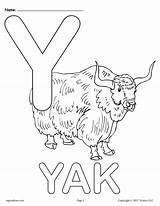 Coloring Letter Alphabet Pages Printable Supplyme Kids Yak Versions Letters Sheets Choose Board sketch template