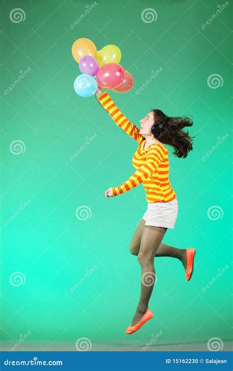 beautiful young woman jumping stock photo image  freedom girl