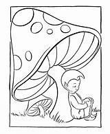 Coloring Pages Mushroom Pixie Fantasy Fairy Printable Cartoon Sheets Kids Fairies Pixies Medieval Under Mythical Mushrooms Drawing Elves Brownies Elf sketch template