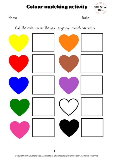 printable matching activities  toddlers