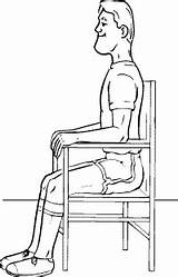 Sitting Posture Straight Back Sit Position Clipart Upright Proper Chair Way Health Good Correct Man Healthy Patient Standing Cliparts Buttocks sketch template
