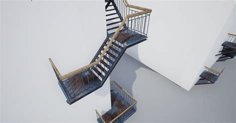 Building Stairs Modular Pack Ue4 Ready Low 3d Model 3