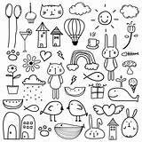 Doodle Kids Hand Clipart Drawn Easy Drawing Doodles Cat Box Digital Choose Board Etsy sketch template