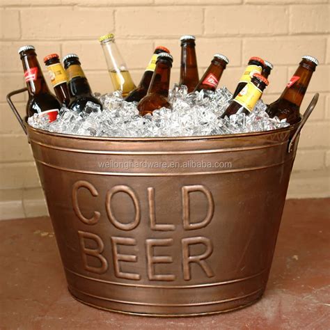 eco friendly large oval bucket beer holder party tub metal ice bucket