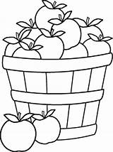 Basket Apple Outline Clipart Coloring Apples Pages Bushel Fall Svg Fruit Empty Svgdesigns Clipground Clip Sheets Kids Vegetable sketch template
