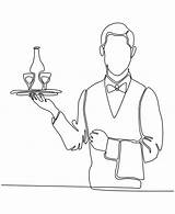 Waiter Vector Continuous Vecteezy sketch template