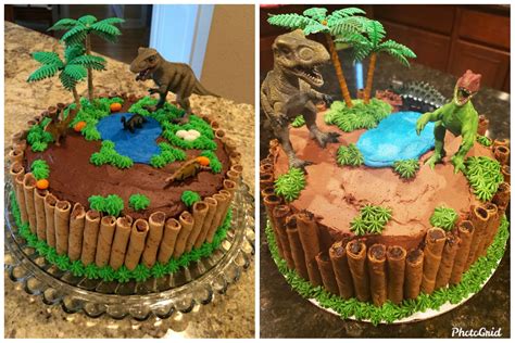 dinosaur cake pic      attempt  birthday kid   pleased