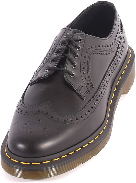 dr martens mens  yellow stitch smooth leather lace  shoe black amazoncouk shoes bags