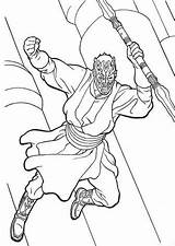 Darth Maul Fighting Duel Gon Qui Jedi Jinn Knight Pages Coloring Clone Wars sketch template