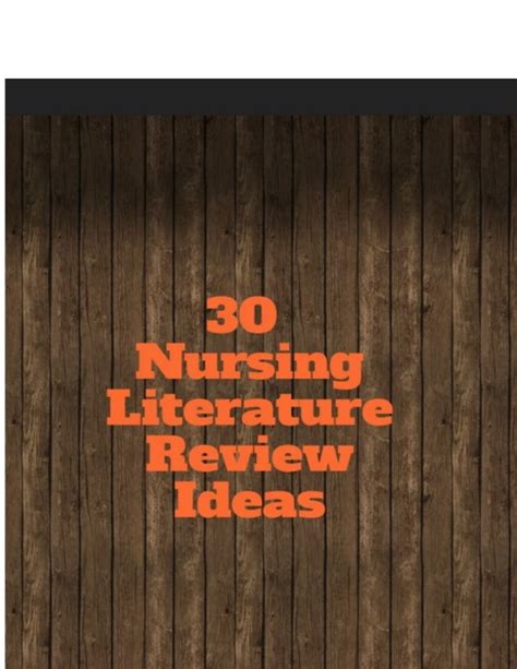 nursing literature review ideas