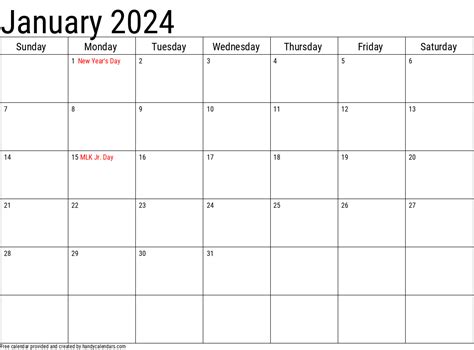 printable  january calendar  holidays calendar