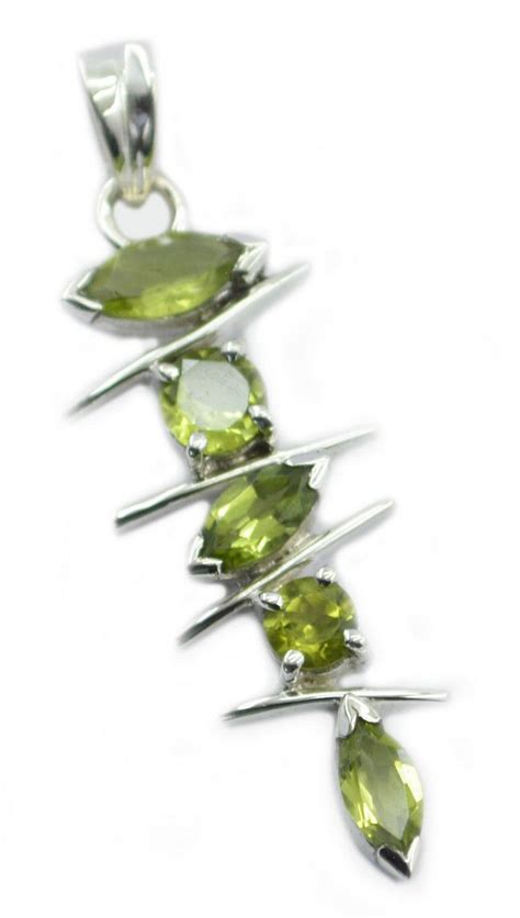 Charming Peridot 925 Sterling Silver Green Pendant Genuine Normaly Us