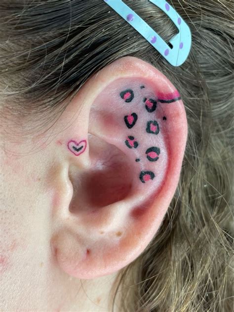 leopardtat ear tat leeannta2 ear tattoos cute tattoos tattoos and