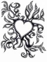 Heart Fire Drawings Flames Hearts Drawing Clip Coloring Cliparts Pages Flame Clipart Library Tattoo Aleksandramir Info Badass Outline Adult Mir sketch template