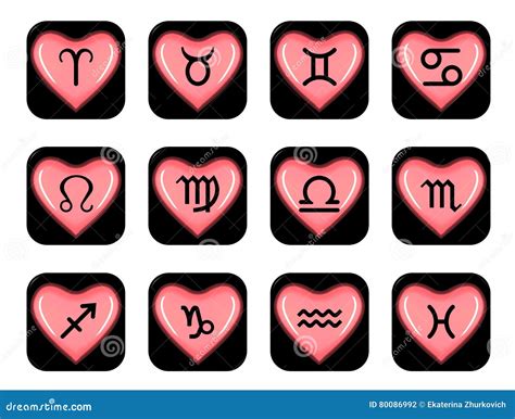 zodiac signs heart stock illustration illustration  horoscope