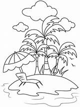 Ausmalbilder Sommerurlaub Ferieninsel Malvorlage Pantai Mandala Malen Thema sketch template