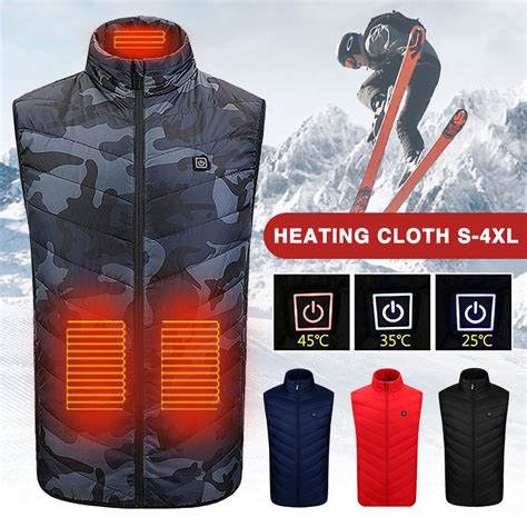 mens heated vest  battery pack includedelectric heated warming hunting vest jacket