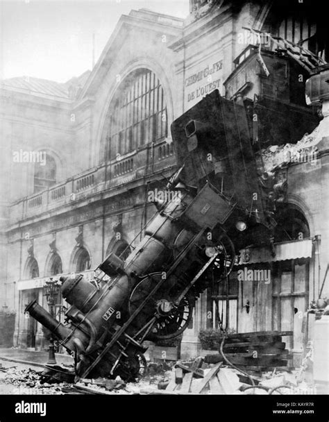 train wreck  montparnasse  stock photo alamy