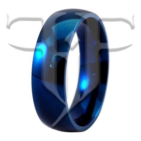 electric blue fashion ring stainless steel wedding band   blue wedding rings stainless
