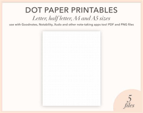 printable bullet journal dot paper   instant etsy