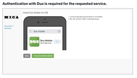 started  duo mobile app mica