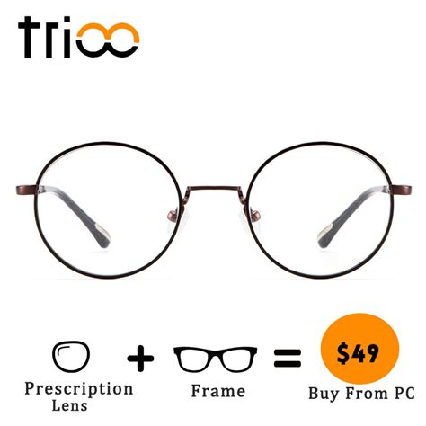buy trioo retro round diopters glasses vintage metal