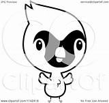 Baby Cute Cardinal Chick Cartoon Clipart Thoman Cory Outlined Coloring Vector Royalty sketch template