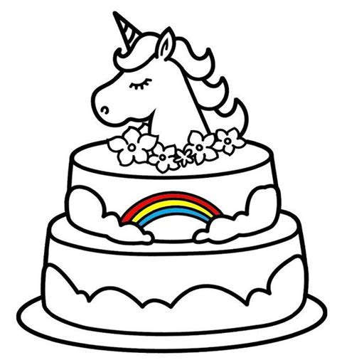 unicorn cake coloring pages coloring home