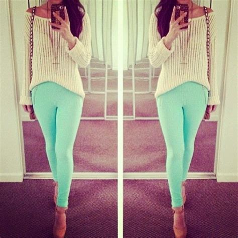 women world of fashion ♥♥ mint pants summer look spring