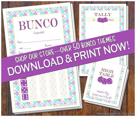 printable bunco cards set custom bunko scorecards score sheets instant