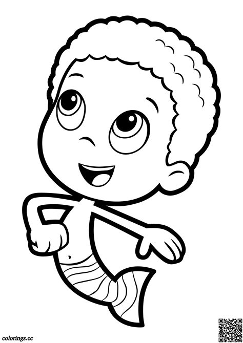 guppy boy goby coloring pages guppies  bubbles coloring pages