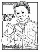 Coloring Myers Michael Jason Pages Halloween Voorhees Drawing Mask Printable Color Draw Scary Book Too Drawings Kids Getdrawings Vorhees Adult sketch template