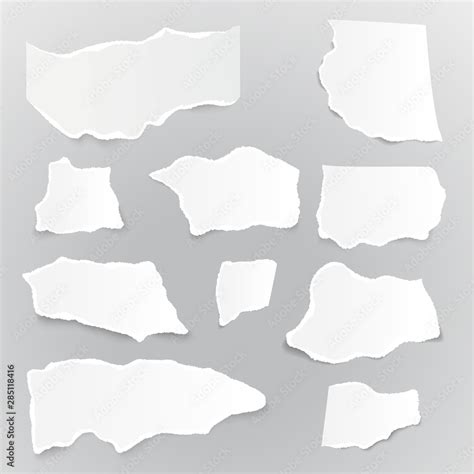 collection  shapes torn paper pieces set  ripped paper