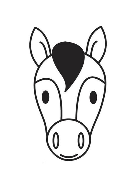 kleurplaat hoofd paard afb
