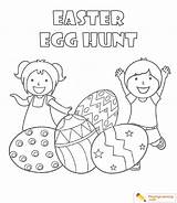 Hunt Easter Egg Coloring Pages Kids Sheet sketch template