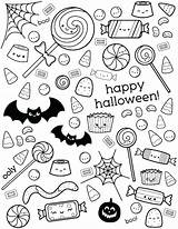 Coloring Candy Halloween Corn Pages Printable Happy Cute Colouring Color Kids Pumpkin Uncolored Scary Getcolorings Treat Kawaii Trick Print Disney sketch template