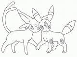 Umbreon Espeon Colouring Drawing Becuo Nachtara Ausmalbilder Lineart Coloringhome Pokémon sketch template