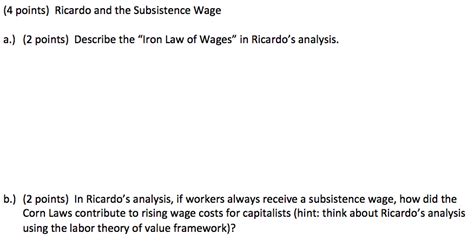 subsistence theory  wages iron law  wages