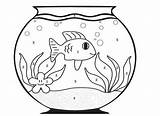 Fish Bowl Drawing Coloring Pages Tank Kids Easy Goldfish Print Colour Printable Wallpaper Sketch Book Cartoon Colouring Color Fishbowl Cliparts sketch template