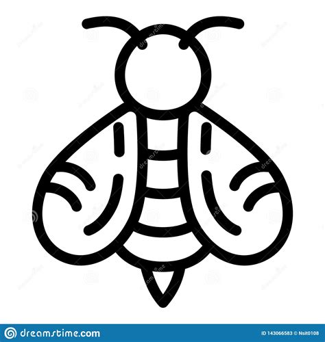 honey bee icon outline style stock vector illustration  nature