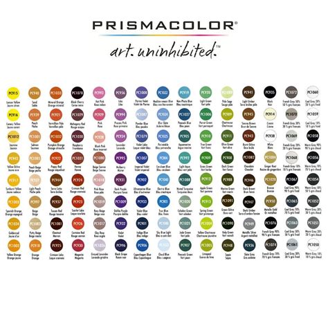 prismacolor premier colored pencil color chart prismacolor prismacolor