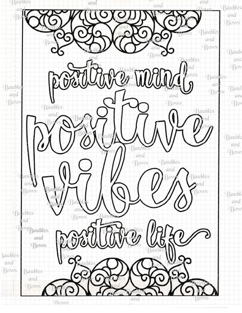 positive printable adult mandala coloring page digital  sewlacee